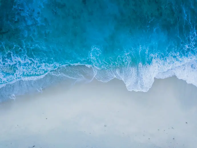 bird's eye view of seashore